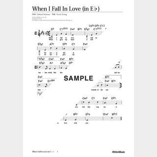 楽譜 When I Fall In Love（in E♭ / 原曲キー）