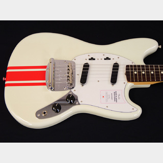 Fender 2023 Collection Made in Japan Traditional 60s Mustang 2023 (Olympic White with Red Competition Strip