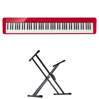 Casioカシオ Privia PX-S1100 RD 電子ピアノ キーボードスタンド 2点セット [鍵盤 Aset]