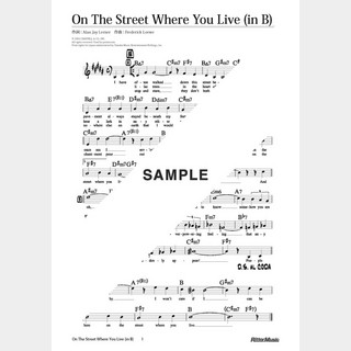 楽譜 On The Street Where You Live（in B）