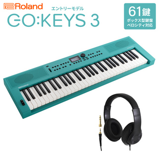 Roland GO:KEYS3 TQ ターコイズ ポータブルキーボード 61鍵盤 ヘッドホンセット