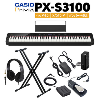 Casio PX-S3100 電子ピアノ 88鍵盤 ヘッドホン・Xスタンド・ダンパーペダルセット