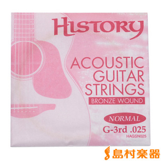 HISTORYHAGSN025 アコースティックギター弦 G-3rd .025 【バラ弦1本】