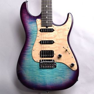 T's Guitars DST-22,Flame Quilt PG-1　Bluepurple