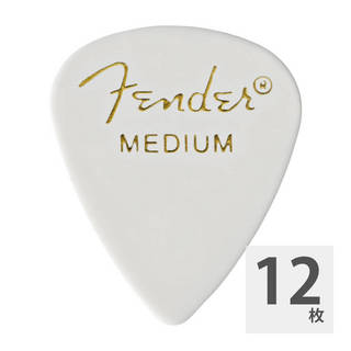 Fender351 Shape White Medium ギターピック 12枚入り