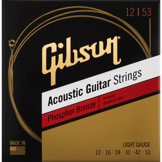 Gibson SAG-PB12 Phosphor Bronze アコースティックギター弦 Light 012-053