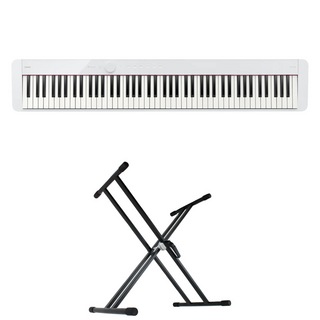 Casioカシオ Privia PX-S1100 WE 電子ピアノ キーボードスタンド 2点セット [鍵盤 Aset]
