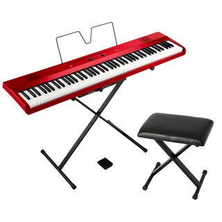 KORG L1SP MRED Liano 電子ピアノ メタリックレッド X型ピアノ椅子付きセット