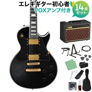 Photogenic LP-300C BK エレキギター 初心者14点セット【VOXアンプ付き】 レスポールカスタム