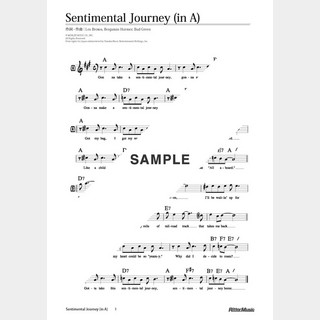 楽譜 Sentimental Journey（移調バージョン in A）