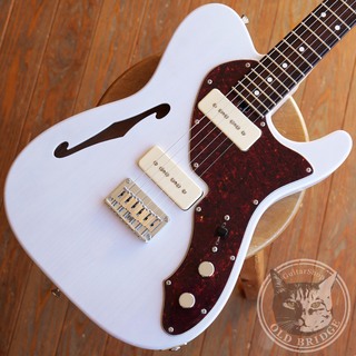 Red HouseGuitars Piccola T Hollow Trans White