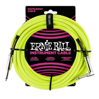 ERNIE BALL#6057 BRAIDED INSTRUMENT CABLE STRAIGHT/ANGLE 25FT (NEON YELLOW)【在庫処分特価】