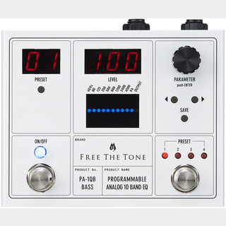 Free The Tone PA-1QB(ベース用) PROGRAMMABLE ANALOG 10 BAND EQ デジタルイコライザー【Webショップ限定】