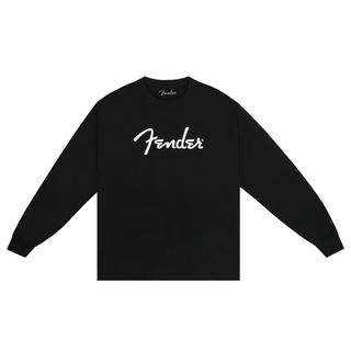 Fender フェンダー Long-Sleeve T-shirt Black ブラック Lサイズ 長袖 スパゲッティロゴ入り Tシャツ