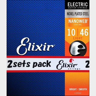 ElixirNANOWEB 10-46 ライト 2セット #12052エレキギター弦 お買い得な2パック