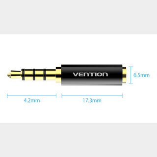 VENTION 3.5mm Male to 2.5mm Female Audio Adapter Black Metal Type