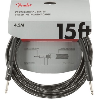 Fender フェンダー Professional Series Instrument Cable SS 15' Gray Tweed ギターケーブル