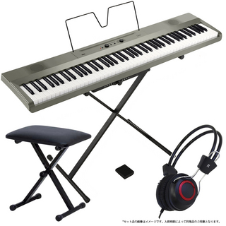 KORGL1SP Liano メタリックシルバー 簡易練習セット 電子ピアノ デジタルピアノ 88鍵盤