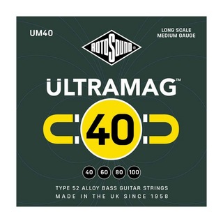 ROTOSOUND UM40 Ultramag Medium Type 52 Alloy 40-100 LONG SCALE エレキベース弦×2セット