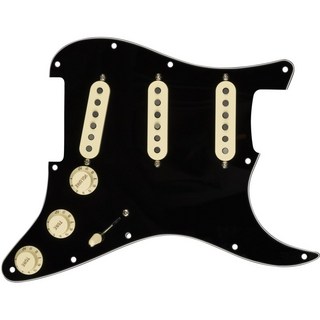 Fender Pre-Wired Strat Pickguard， Custom Shop Fat 50's SSS (Black) [#0992340506]【在庫処分超特価】