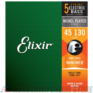 Elixir NANOWEB 5-String Light, Long Scale (.045 - .130) [14202] (ご予約受付中)【ネコポス】