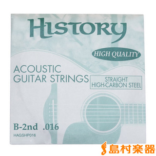 HISTORYHAGSHP016 アコースティックギター弦 B-2nd .016 【バラ弦1本】