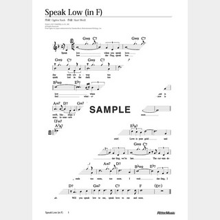 楽譜 Speak Low（in F / 原曲キー）