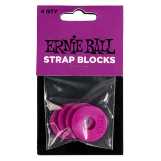 ERNIE BALL 5618 STRAP BLOCKS 4PK PURPLE ゴム製 ストラップブロック パープル 4個入り