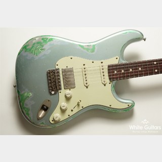 Xotic XSC-2 - Faded Ice Blue Metallic over Green Paisley - Heavy Aged【試奏動画あり】