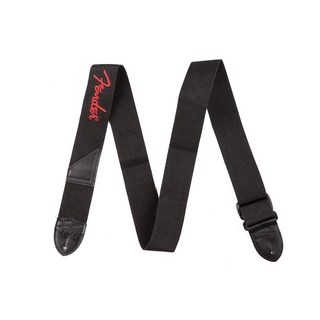 Fender Fender Black Polyester Logo Straps (Black/Red) [0990662015]