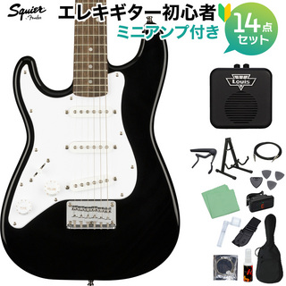 Squier by Fender Mini Stratocaster Left-Handed Black エレキギター初心者14点セット 【ミニアンプ付き】 ミニサイズ