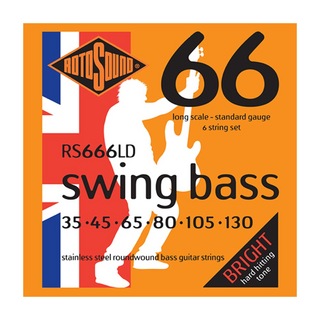ROTOSOUND RS666LD Swing Bass 66 Standard 6-Strings Set 35-130 LONG SCALE 6弦エレキベース弦×2セット