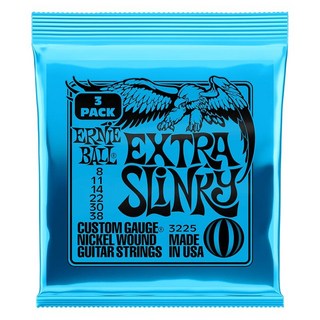 ERNIE BALLExtra Slinky Nickel Wound Electric Guitar Strings 3 Pack #3225