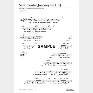 楽譜 Sentimental Journey（移調バージョン in D♭）