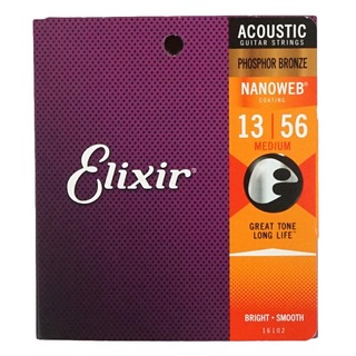 Elixir エリクサー 16102 PHOSPHOR BRONZE NANOWEB Medium 13-56×12SET アコースティックギター弦
