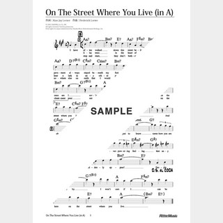 楽譜 On The Street Where You Live（in A）