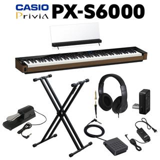 Casio PX-S6000 BK ブラック 電子ピアノ 88鍵盤 ヘッドホン・Xスタンド・ダンパーペダルセット 【WEBSHOP限定】