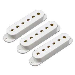ALLPARTS SET OF 3 WHITE PICKUP COVERS FOR STRATOCASTER/PC-0406-025【お取り寄せ商品】