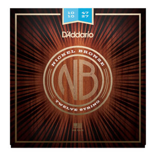 D'Addario NB1047-12 Nickel Bronze Acoustic Guitar Strings Light 12-String 12弦アコースティックギター弦