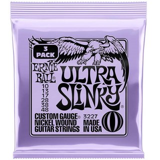 ERNIE BALL 【PREMIUM OUTLET SALE】 Ultra Slinky Nickel Wound Electric Guitar Strings 3 Pack #3227