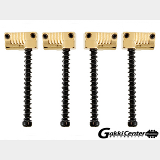 ALLPARTS Set of 4 Grooved Saddles for Omega and Badass Bass Bridge Gold/6083