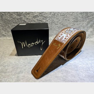 moodyMOODY STRAP 2.5" - HIPPIE SERIES - LEATHER BACKED GUITAR STRAP - BROWN/BROWN 
