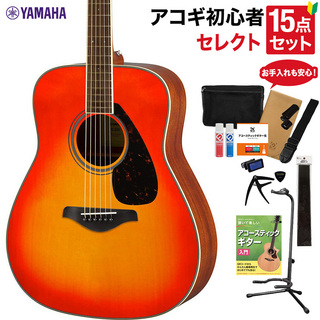 YAMAHA FG820 AB アコースティックギター 教本・お手入れ用品付きセレクト15点セット 初心者セット