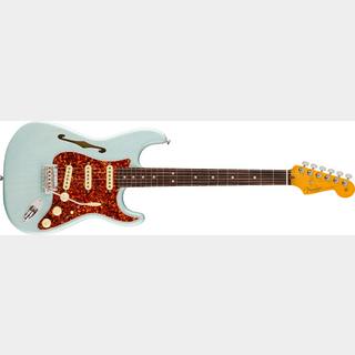 FenderAmerican Professional II Stratocaster Thinline, Rosewood Fingerboard, Transparent Daphne Blue