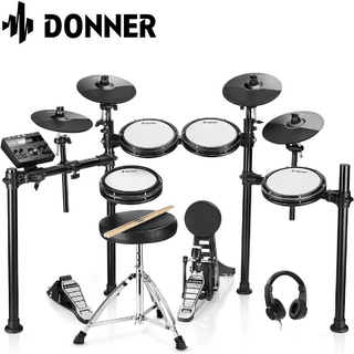 DONNER DED-200 電子ドラムセット 5ドラム 3シンバル メッシュパッド