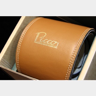 Picco Straps 4.0" Premium Leather Guitar Strap Gold 66 / Cream