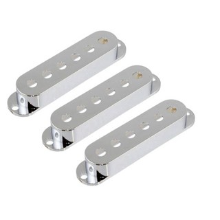 ALLPARTS SET OF 3 CHROME PICKUP COVERS FOR STRATOCASTER/PC-0406-010【お取り寄せ商品】