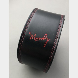 moody MOODY STRAPS Leather&Leather2.5" Standard -Black/Black- "Red Stitch&Logo"【NEW】