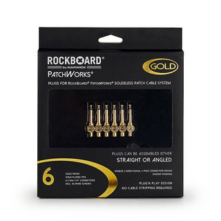 ROCKBOARD by WARWICK PatchWorks Solderless Plugs 6 pcs -Gold