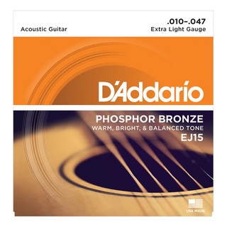 D'Addario ダダリオ EJ15 Phosphor Bronze Extra Light アコースティックギター弦